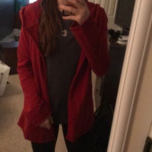 lucky brand red cardigan size s